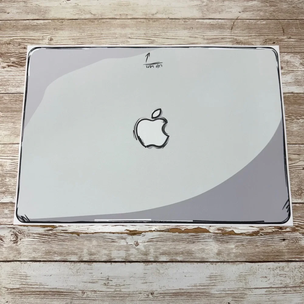 dbrand MacBook Neo Skin Set Unisex OS Grey 2D Sketch Hand-Drawn Vinyl Wrap 3646